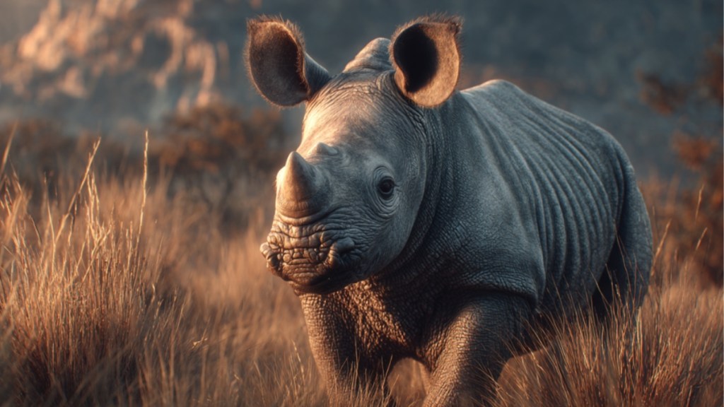 Video: In Decke gekuscheltes Baby-Nashorn wartet auf Fläschchen