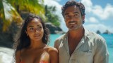 Mann und Frau auf Insel. (KI-generiert)