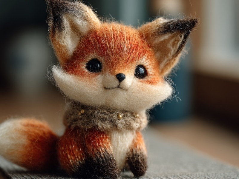 Fuchs aus Wolle. (KI-generiert)
