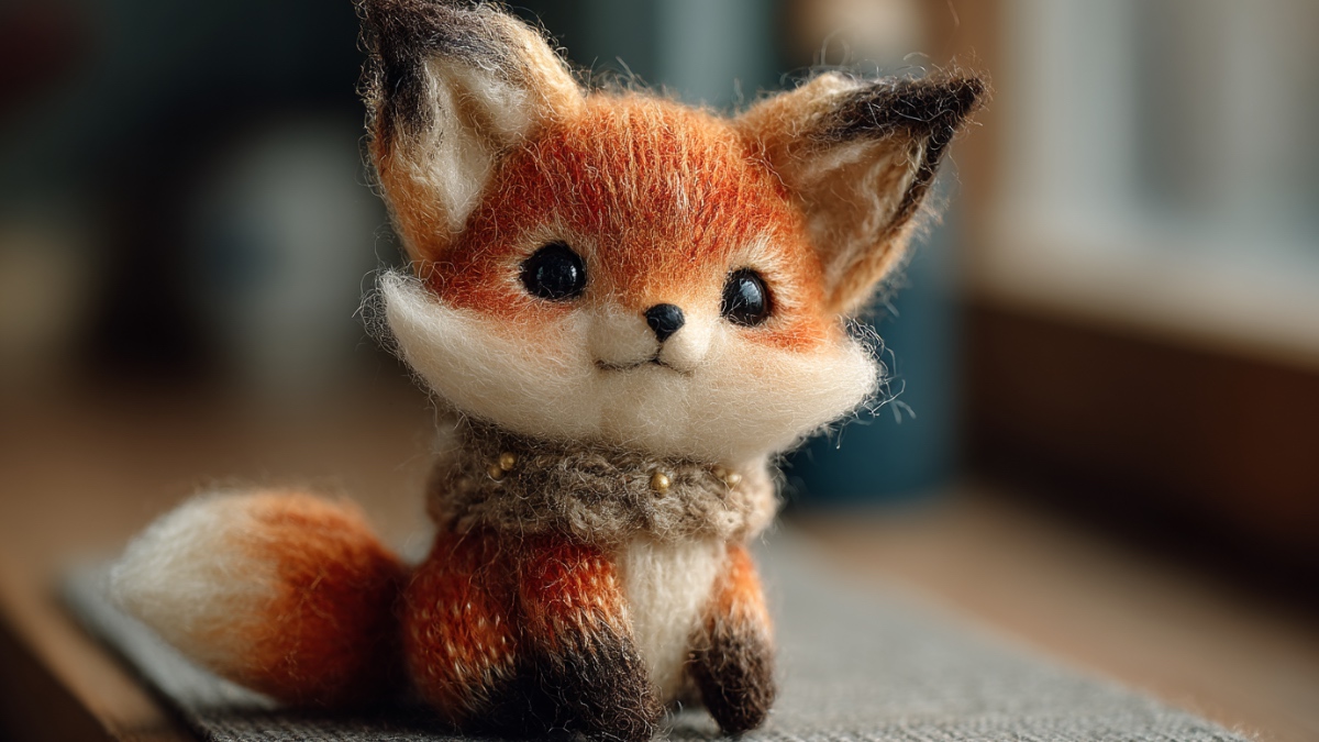 Fuchs aus Wolle. (KI-generiert)