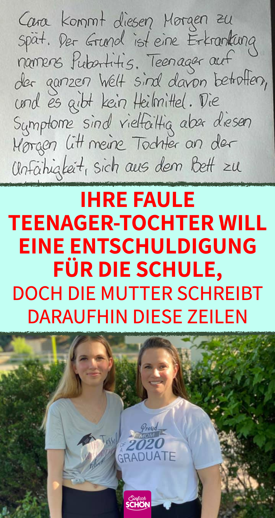 Mutter Nicole Poppic entschuldigt faule Tochter mit Brief