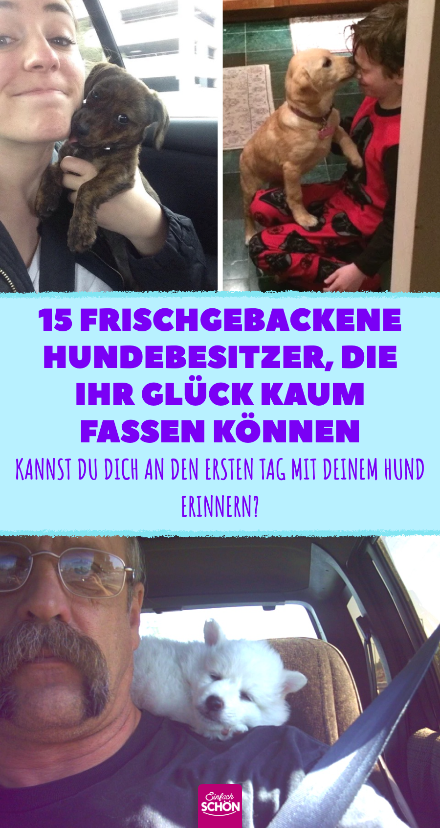 Hundebesitzer, die zum ersten Mal ihre Schützlinge treffen