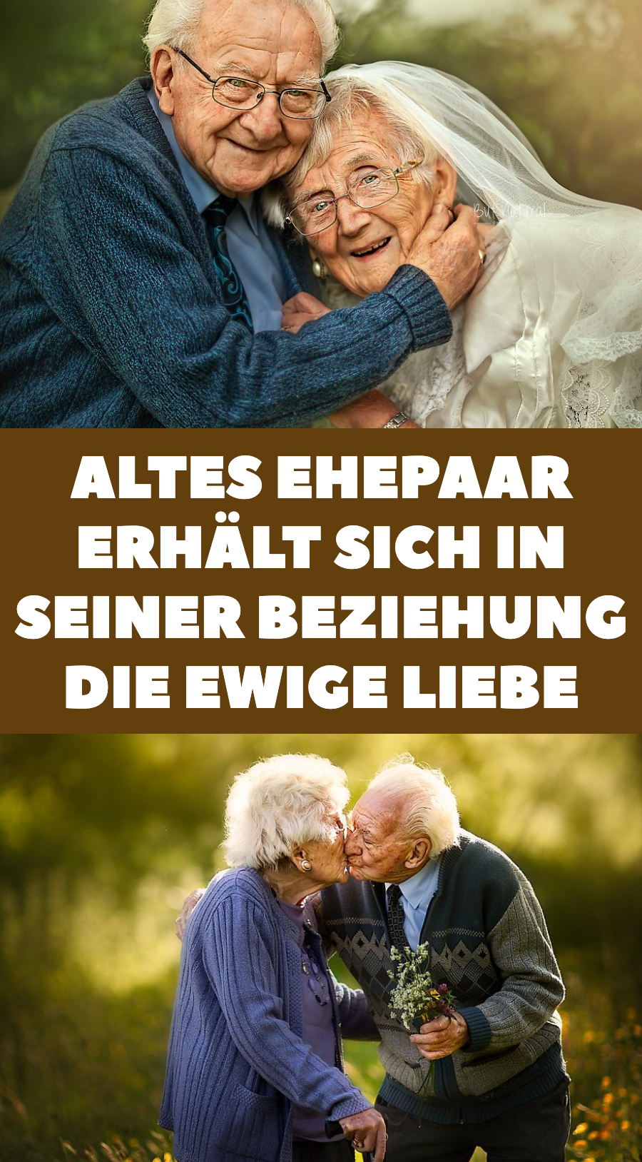 Altes Ehepaar erhält sich in seiner Beziehung die ewige Liebe