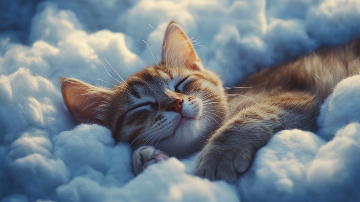 Eine Katze im Himmel. (KI-generiert)