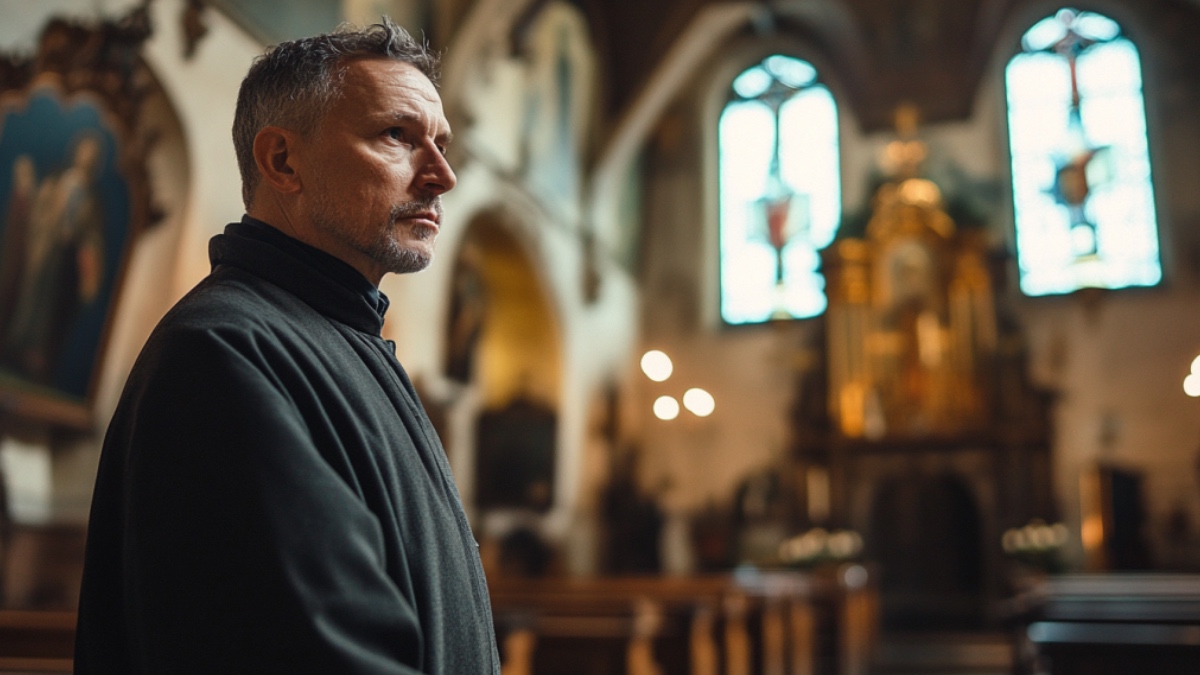 Mönch im Schweigekloster. (KI-generiert)