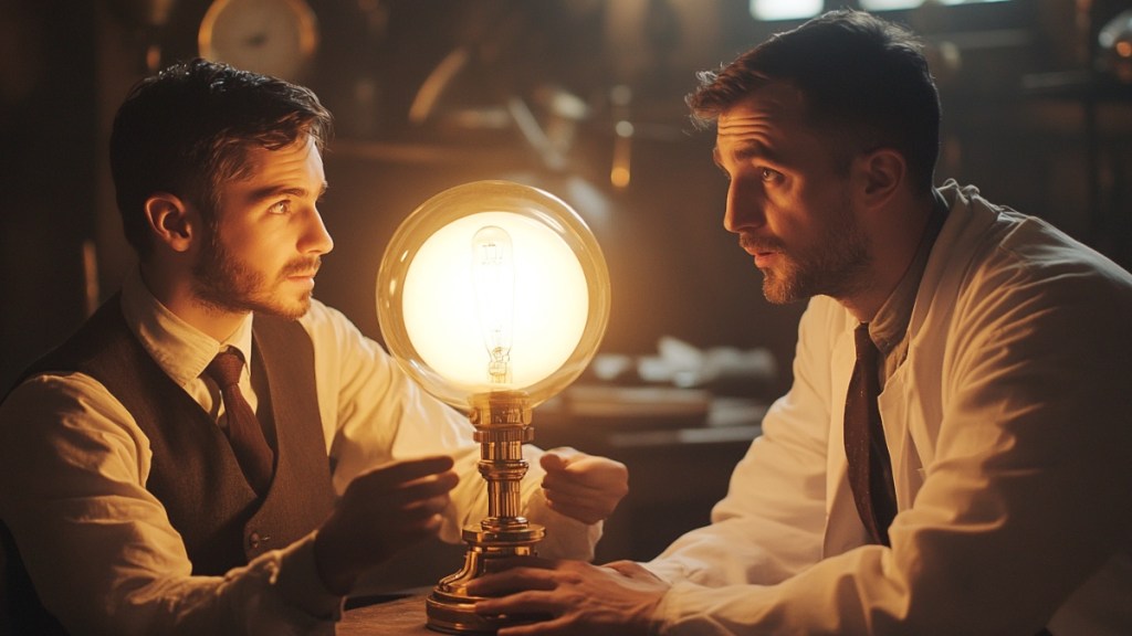 Ein Arzt gibt einem jungen, nervösen Mann eine Lampe. (KI-generiert)