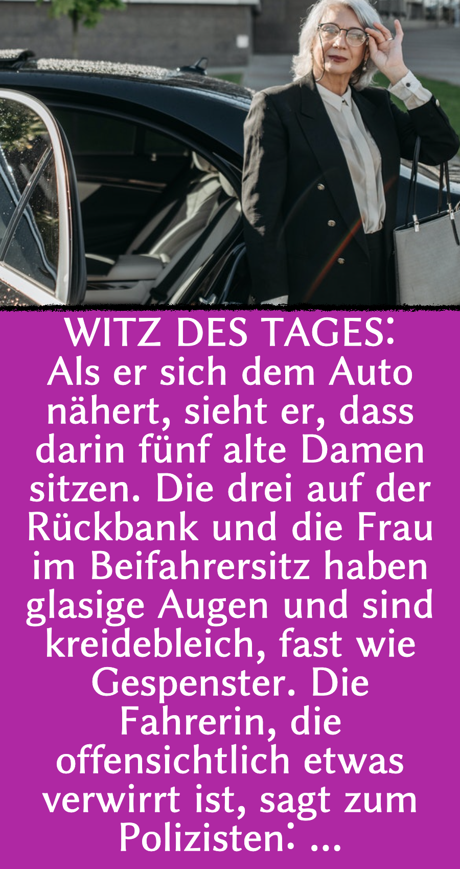 Polizei-Witz: Polizist hält Oma auf der Autobahn an