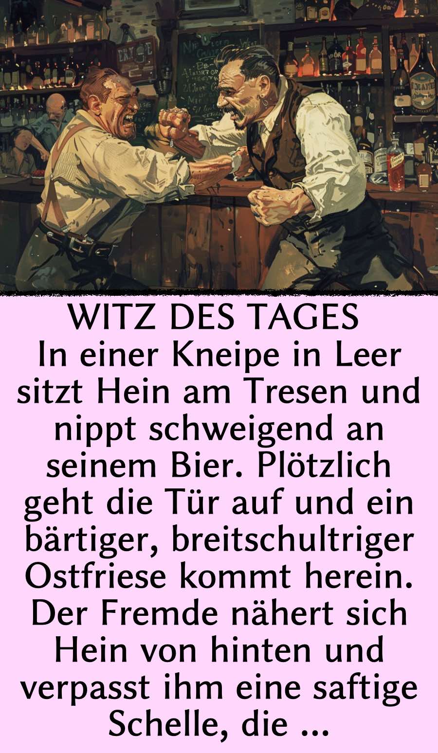 Witz des Tages: Ostfriesisches Kräftemessen in der Kneipe