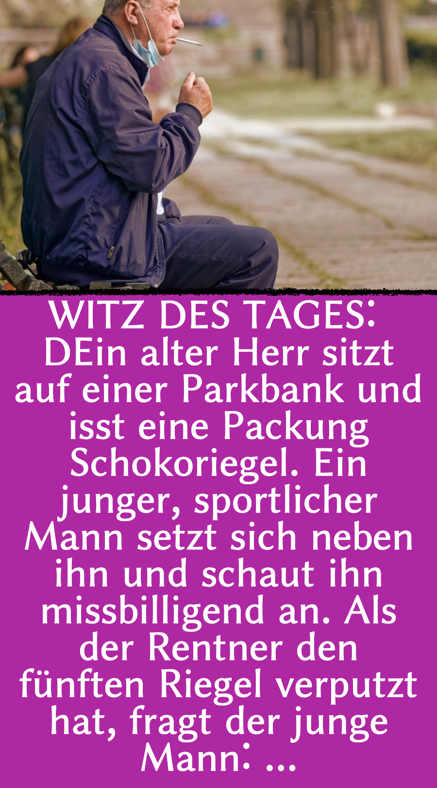 Rentner-Witz: Mann belehrt Rentner über Gesundheit