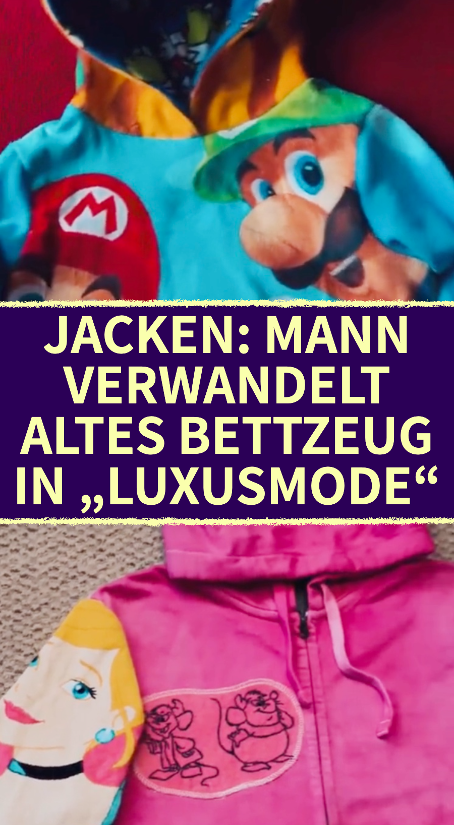 Jacken: Mann verwandelt altes Bettzeug in „Luxusmode“