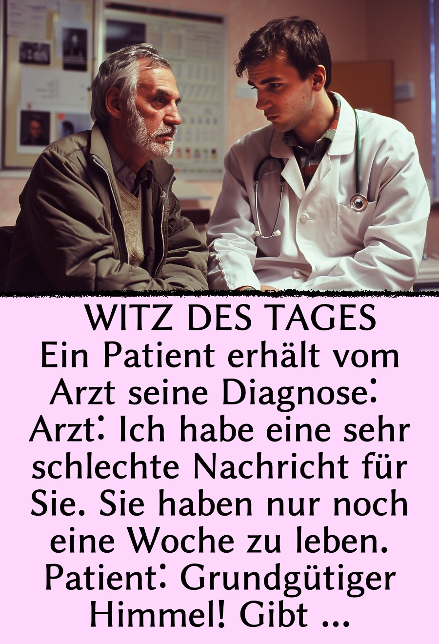 Witz des Tages: Doktor gibt strenge Regeln vor