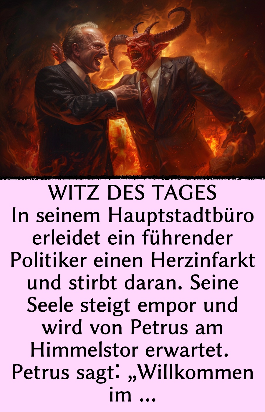 Witz des Tages: Politiker schließt Teufelspakt