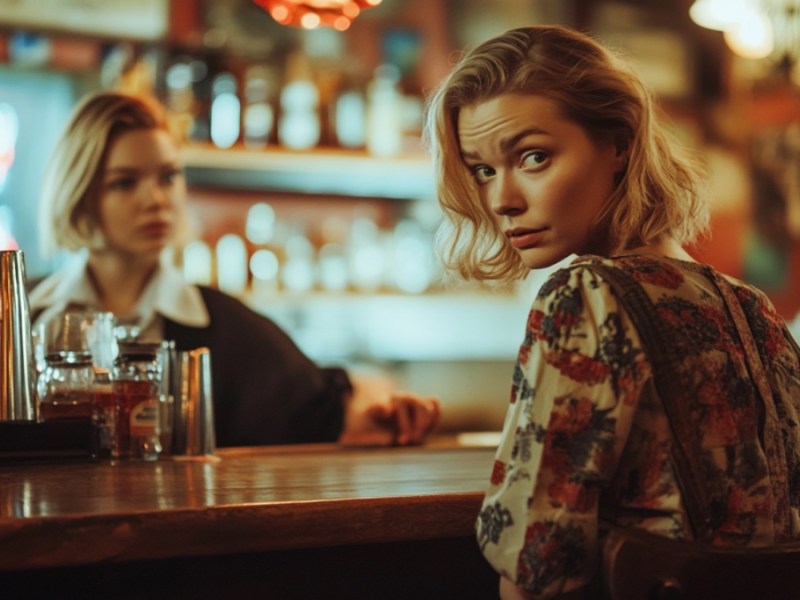 Zwei Frauen in einer Bar. (KI-generiert)